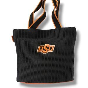NWOT Alan Stuart Black Oklahoma State Cowbows Large Mesh Tote